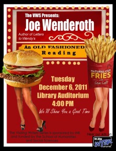 Acclaimed author Joe Wenderoth to read at TCNJ