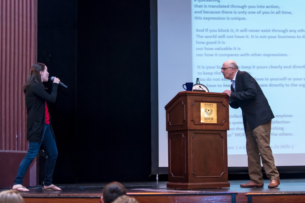 Tambor pushed students from the audience to express themselves with fervor. Photos by Craig Haas.