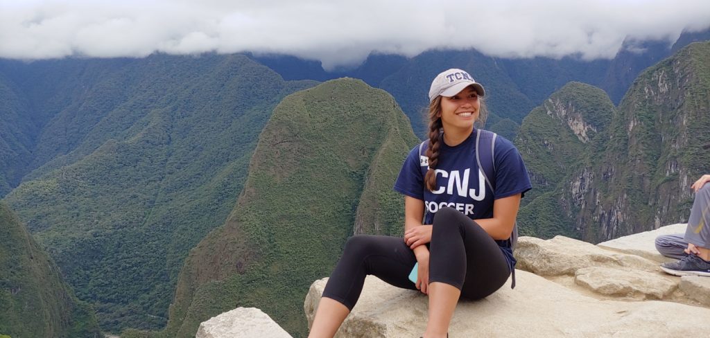 girl posing on machu picchu