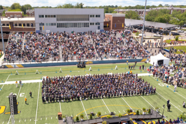 aerial view of the HSS ceremony in Lions Stadium