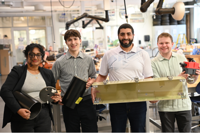 Vaishnavi Adusumilli, Kyle Luis, Mohamed Eladawy, and Pierce Rubenstein. Photo courtesy of TCNJ Engineering.