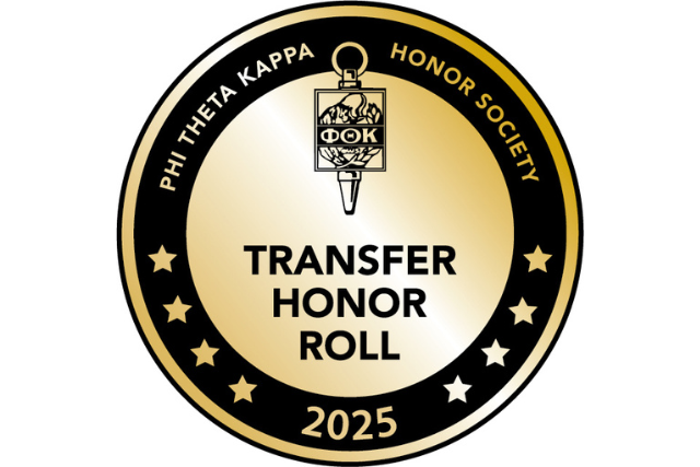 Phi Theta Kappa Honor Society Transfer Honor Roll 2025 badge
